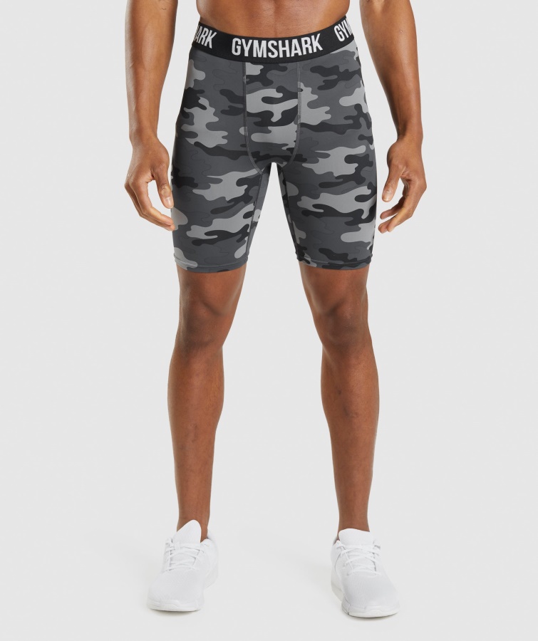 Gymshark Element Baselayer Shorts Grau Bedruckt
