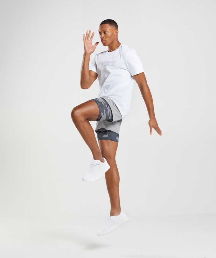 Gymshark Element Baselayer Shorts Grau Bedruckt