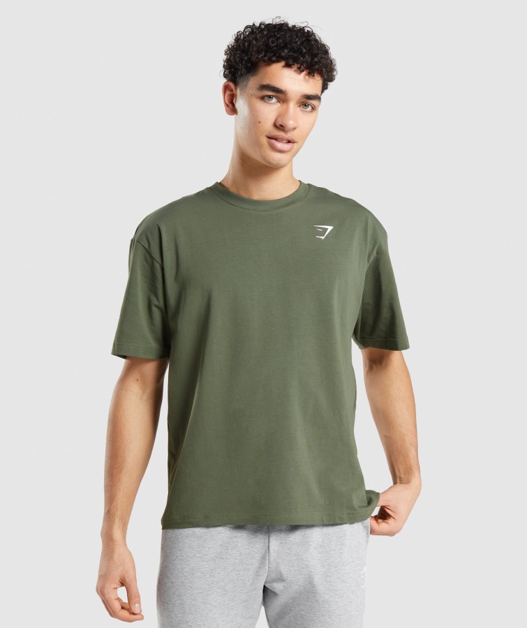 Gymshark Essential T-Shirt In Übergröße Kernoliv