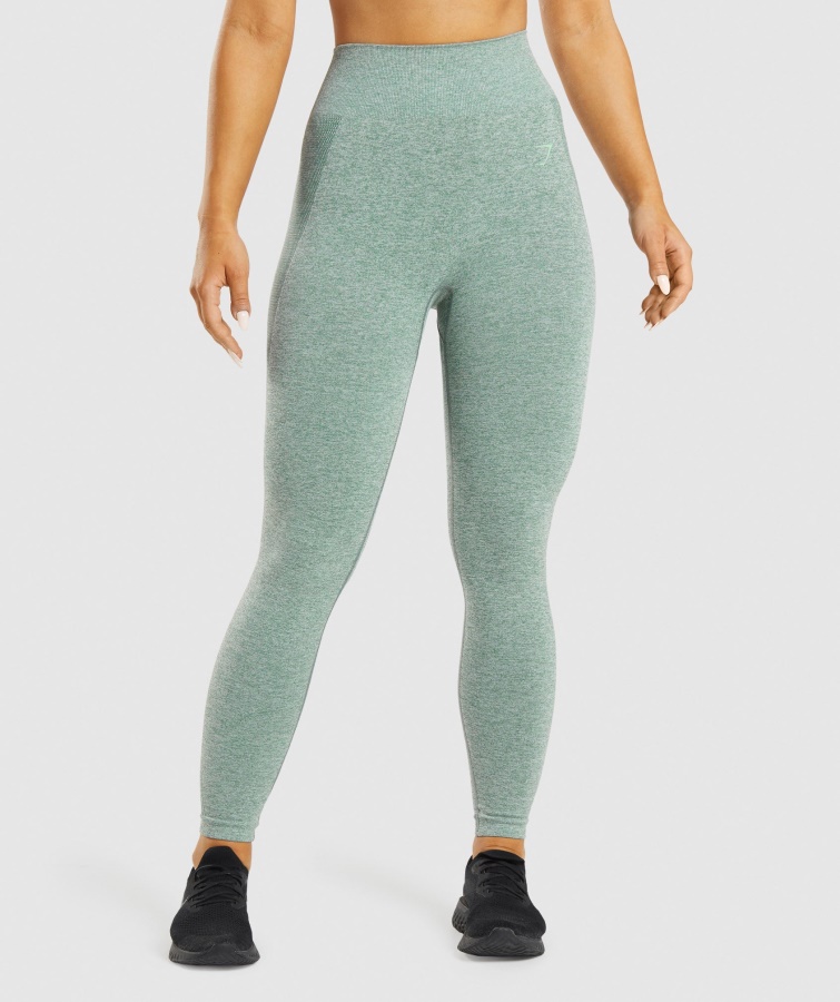 Gymshark Flex Leggings Mit Hohem Bund Studiogrün Meliert