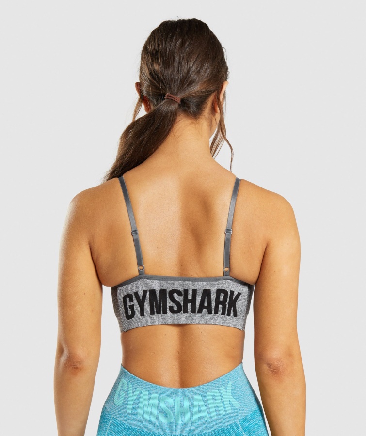 Gymshark Flex Riemchen-Sport-BH Anthrazitgrau Meliert