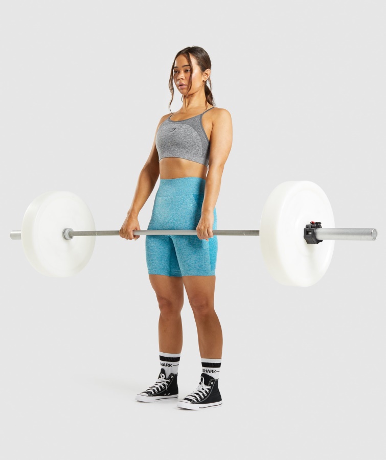 Gymshark Flex Riemchen-Sport-BH Anthrazitgrau Meliert