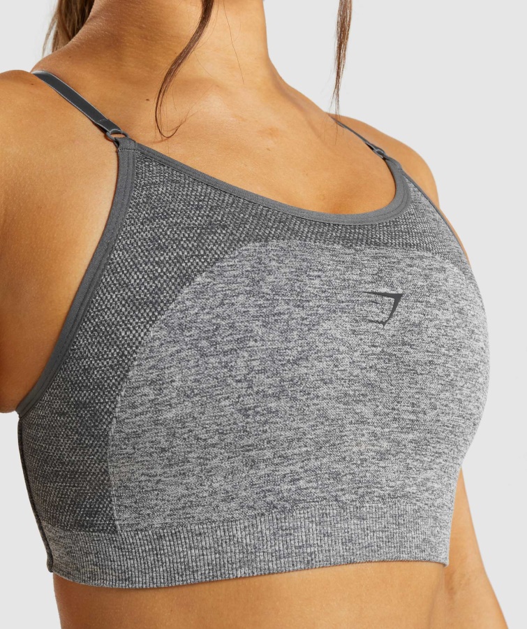 Gymshark Flex Riemchen-Sport-BH Anthrazitgrau Meliert