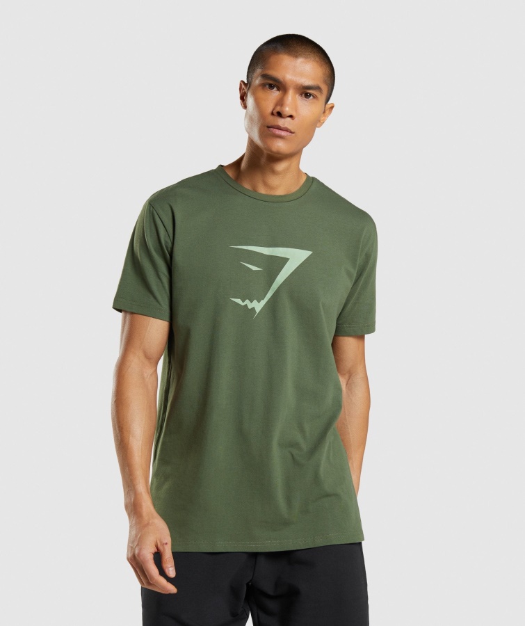 Gymshark Grünes Sharkhead-Füll-T-Shirt