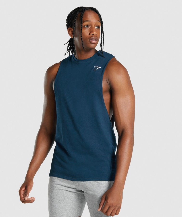 Gymshark Navy Critical 2.0 Drop Arm Tank