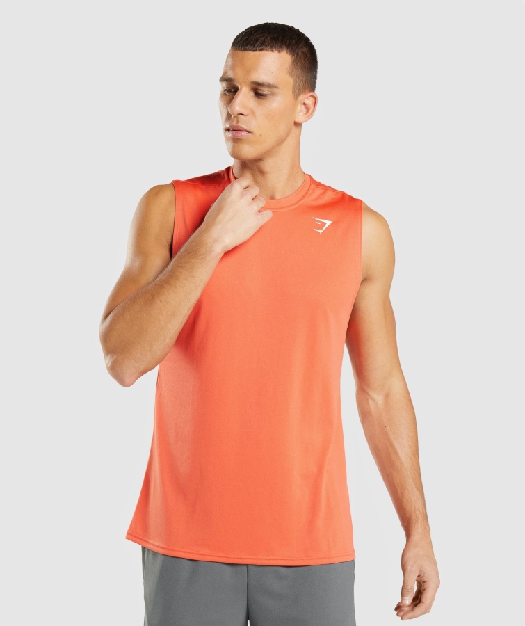 Gymshark Papaya Orange Ankunft ärmelloses T-Shirt