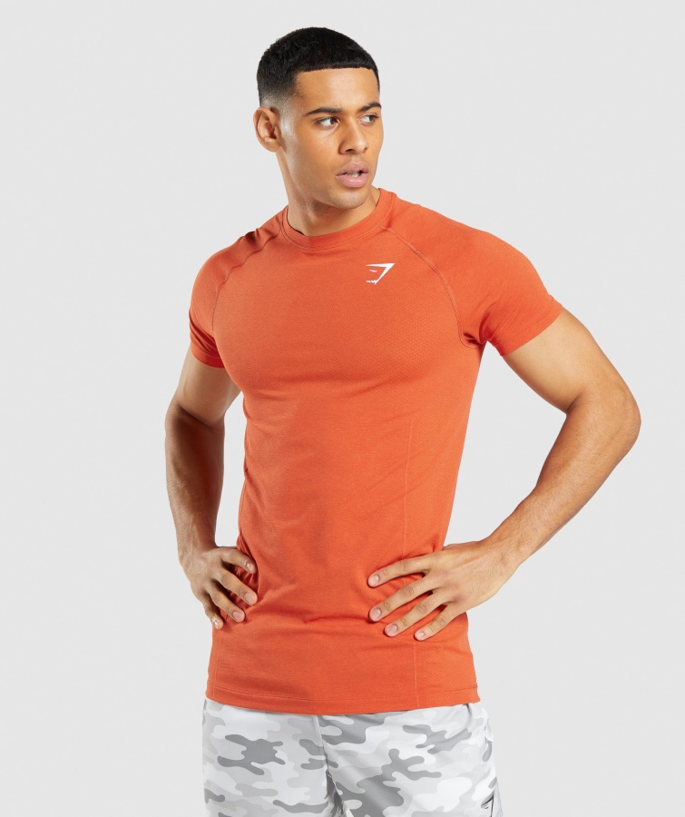 Gymshark Papaya Orange Marl Vital Light Nahtloses T-shirt