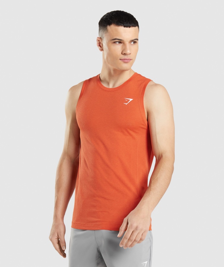 Gymshark Papaya Orange Marl Vitaler Nahtloser Leichter Panzer