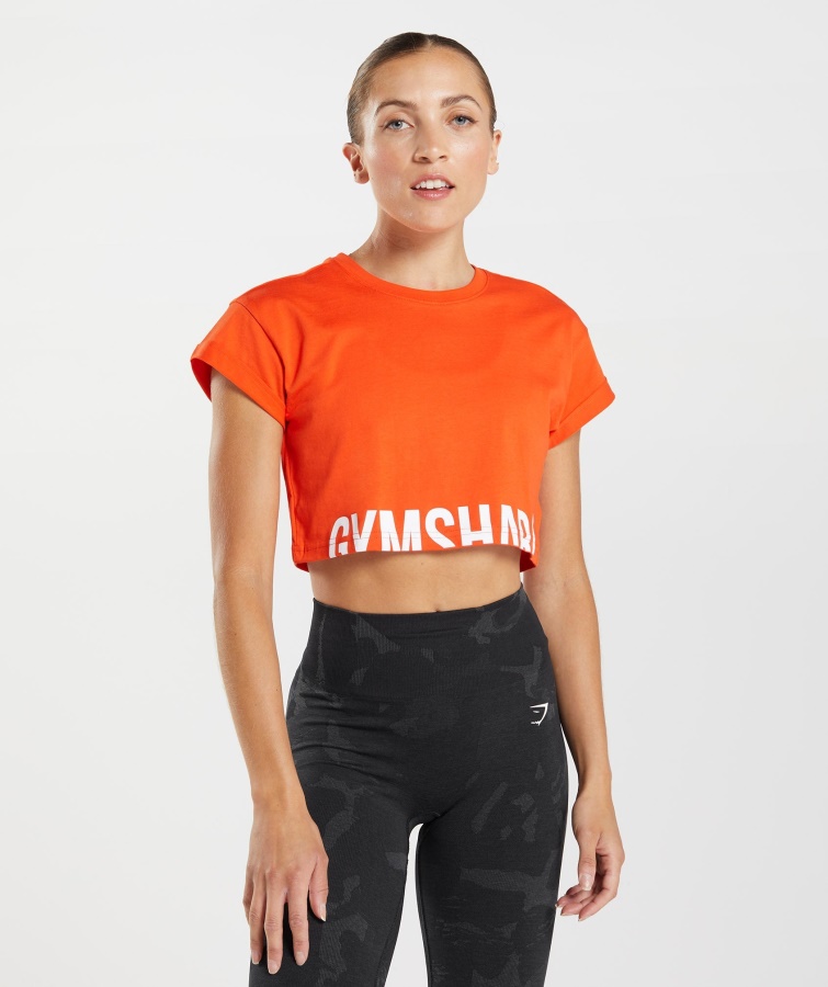 Gymshark Pepper Red Fraction Crop Top