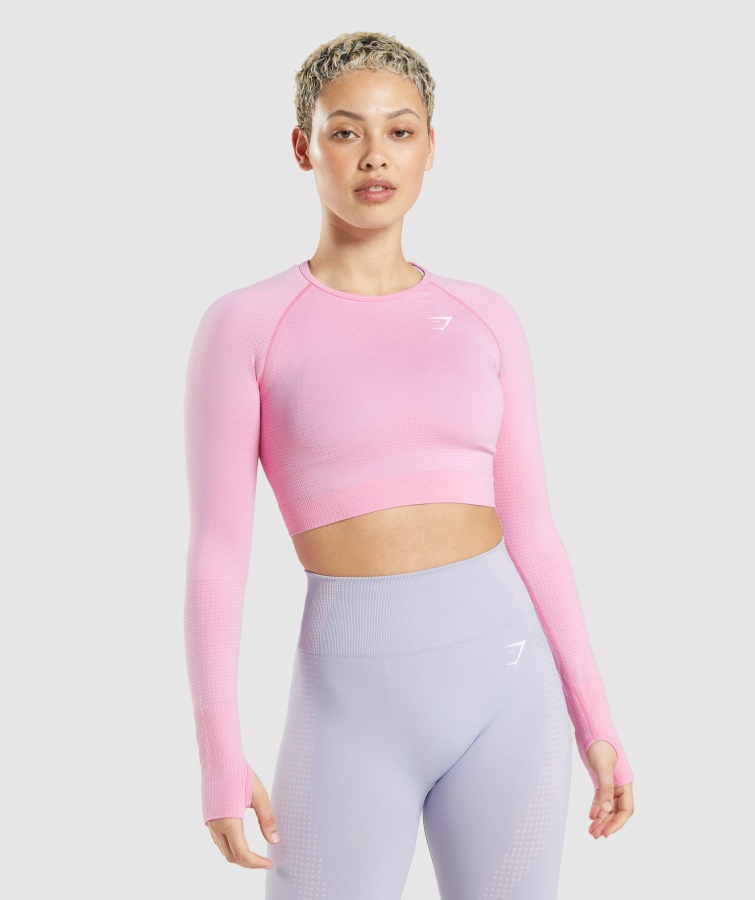 Gymshark Sorbet Pink Marl Vital Seamless 2.0 Crop Top