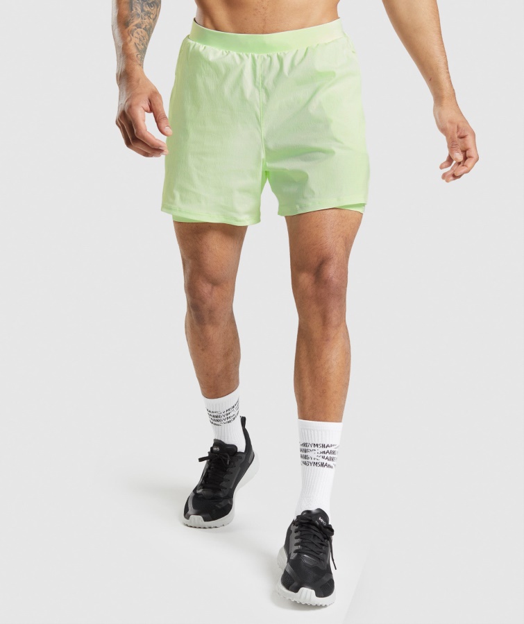 Gymshark Speed ​​Evolve 5" 2 In 1 Shorts Gurkengrün