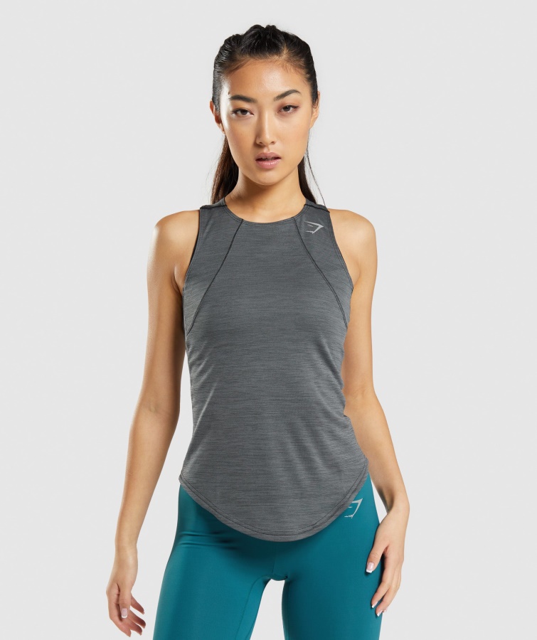Gymshark Speed ​​Tank Black-Charcoal Merl