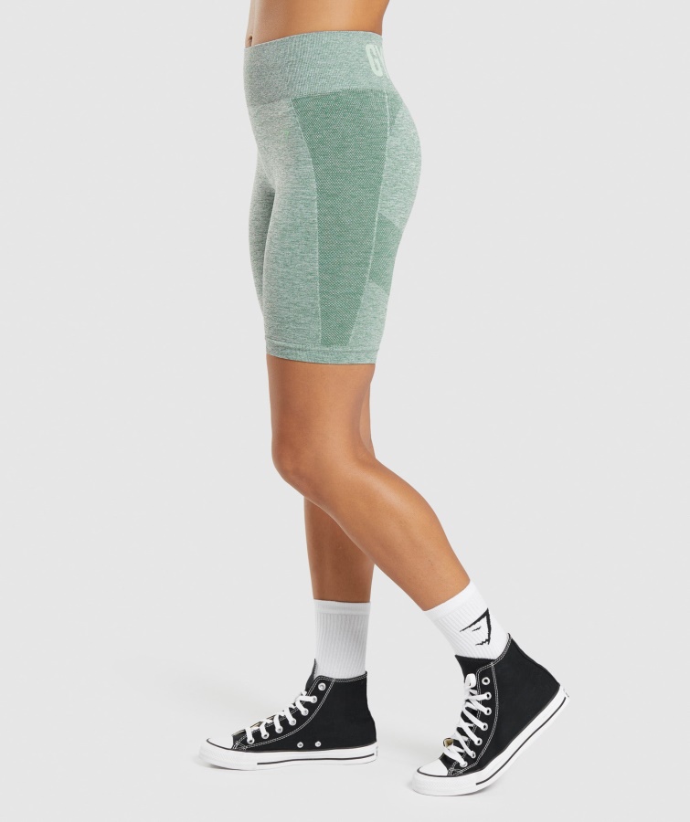 Gymshark Studio Green Merl Flex Radhose