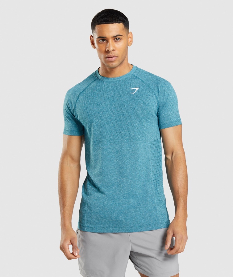 Gymshark Tahoe Teal Marl Vital Light Nahtloses T-shirt