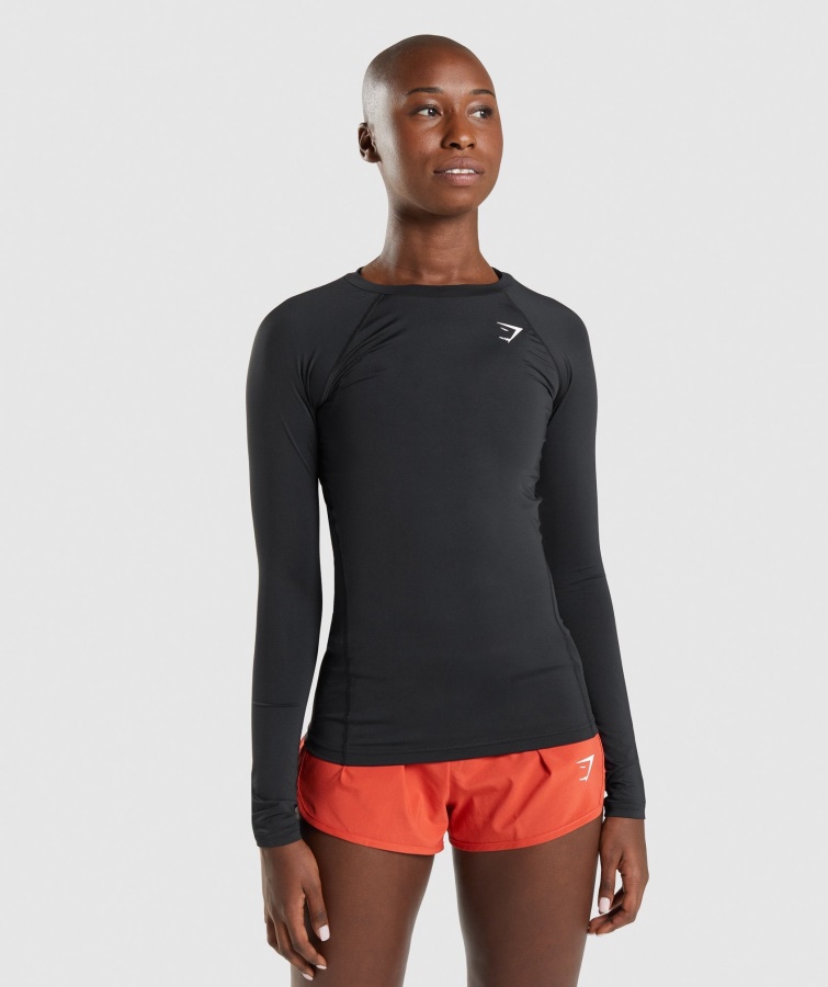 Gymshark Training Baselayer Langarmshirt Schwarz