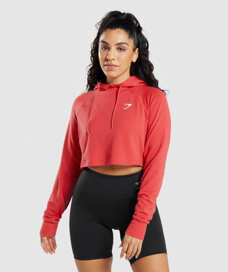 Gymshark Training Cropped Hoodie Rubinrot