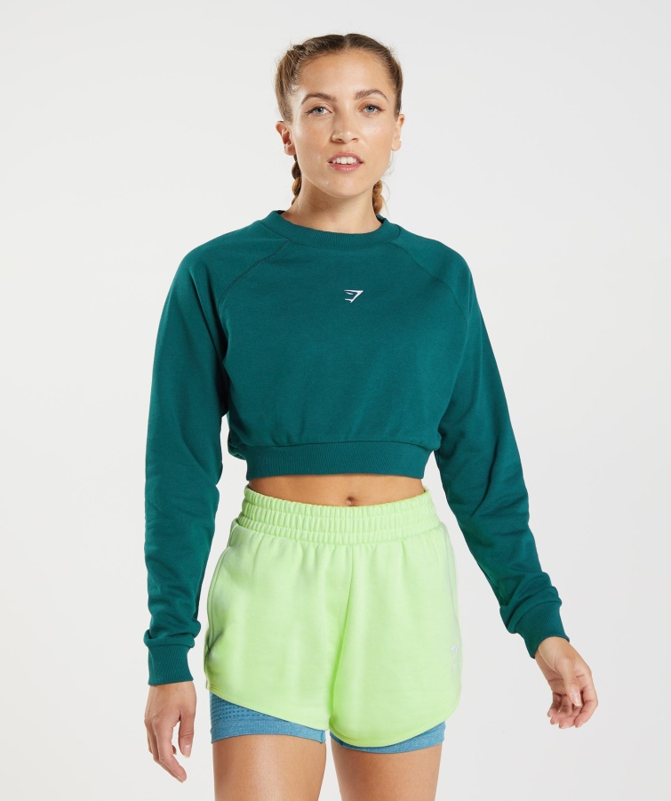 Gymshark Kurz Geschnittener Trainingspullover Winterteal