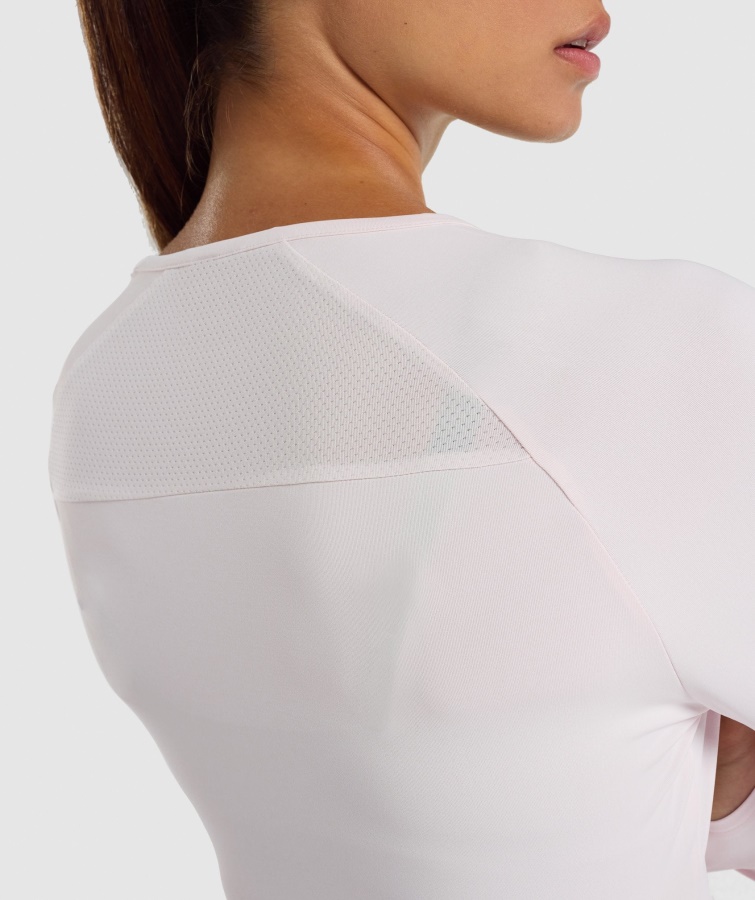 Gymshark Trainings-Langarm-Crop-Top Creme