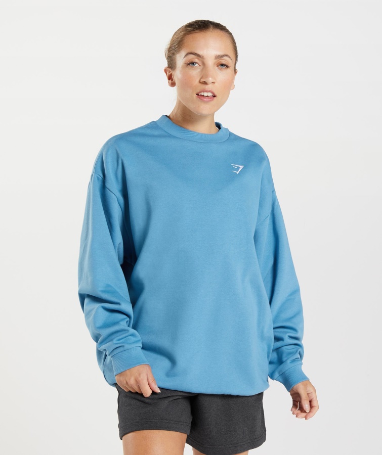 Gymshark Training übergroßes Sweatshirt Küstenblau