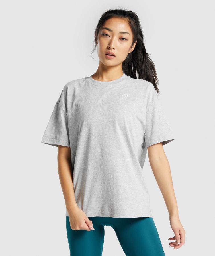 Gymshark Training Oversized T-shirt Hellgrau Meliert