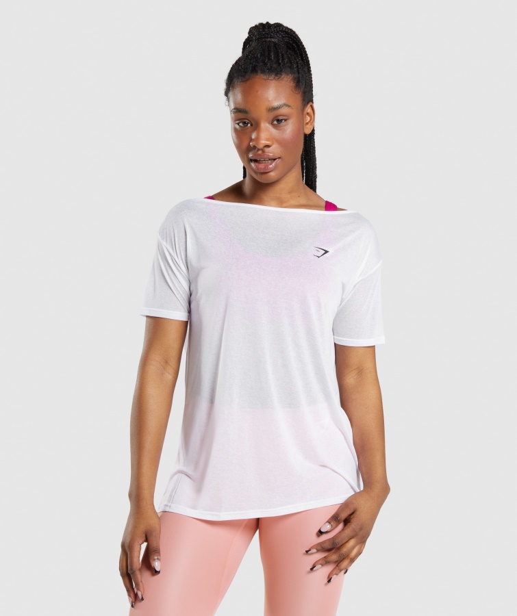 Gymshark Training Oversized Top Weiß