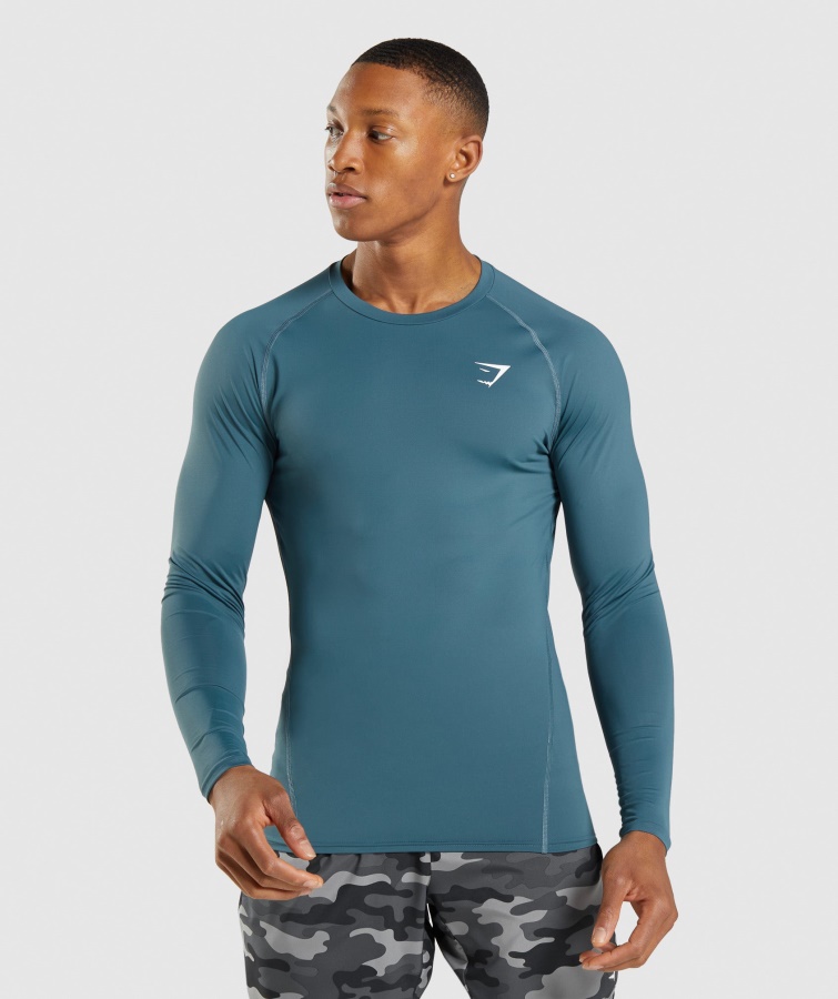 Gymshark Tuscan Teal Element Baselayer Langärmliges T-Shirt
