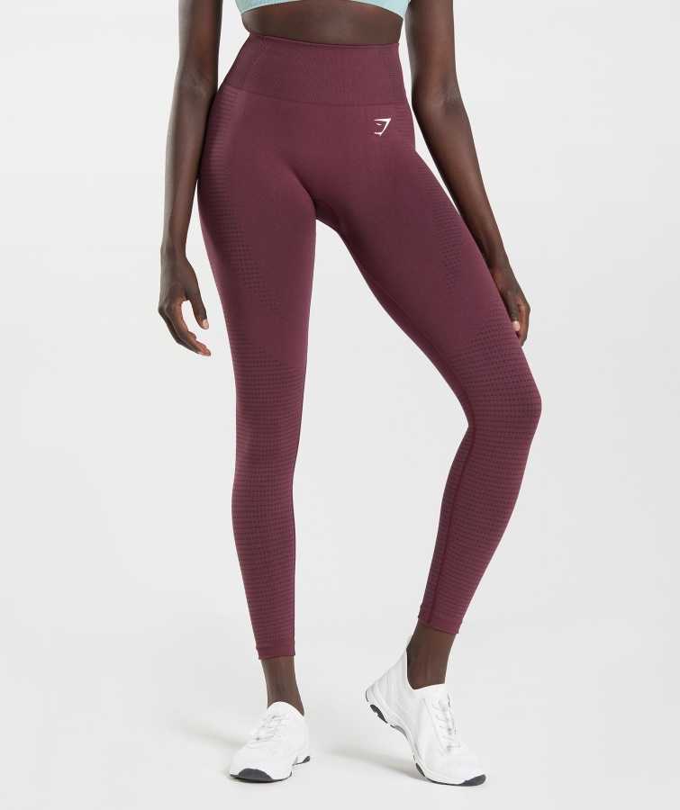 Gymshark Vital Seamless 2.0 Leggings Baked Maroon Merl