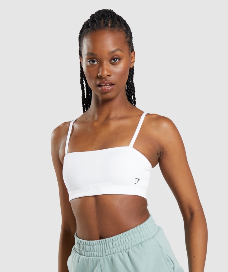 Gymshark Weißer Bandeau-Sport-BH