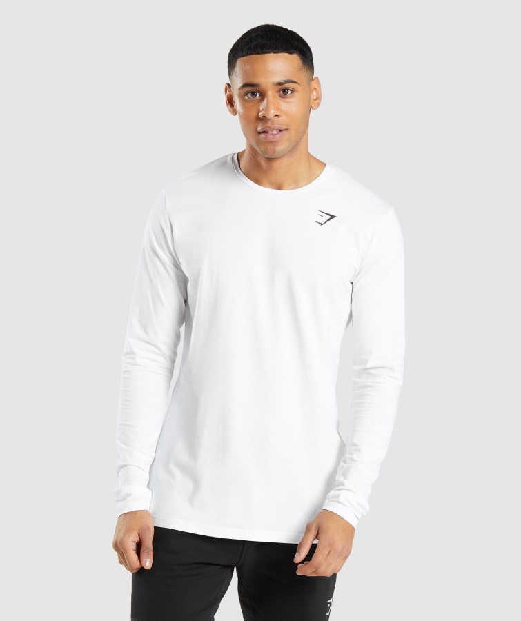 Gymshark Essential Langarm-T-Shirt In Weiß