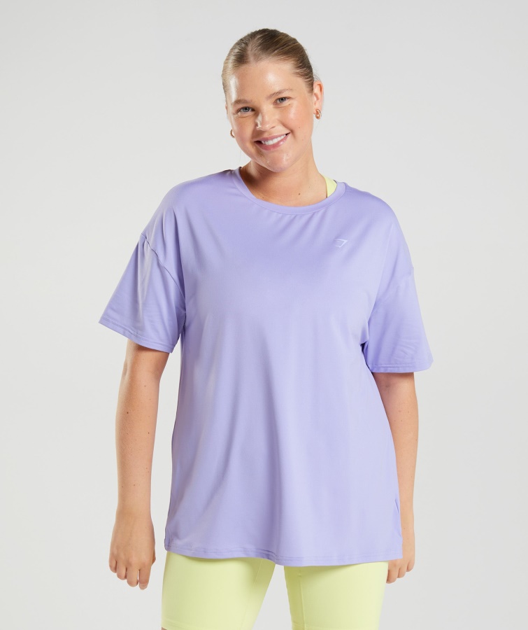 Gymshark Wildflower Purple Whitney übergroßes T-Shirt