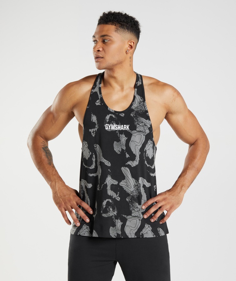 Stringer Mit Kartendruck Gymshark Mit Schwarzem Druck