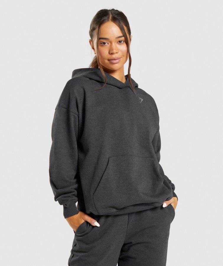 Rest Day Sweat Hoodie Schwarz Meliert Gymshark