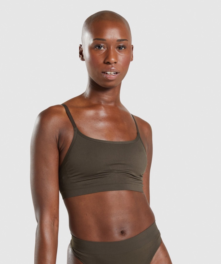 Bralette Mit Nahtlosem U-Ausschnitt Espressobraun Gymshark
