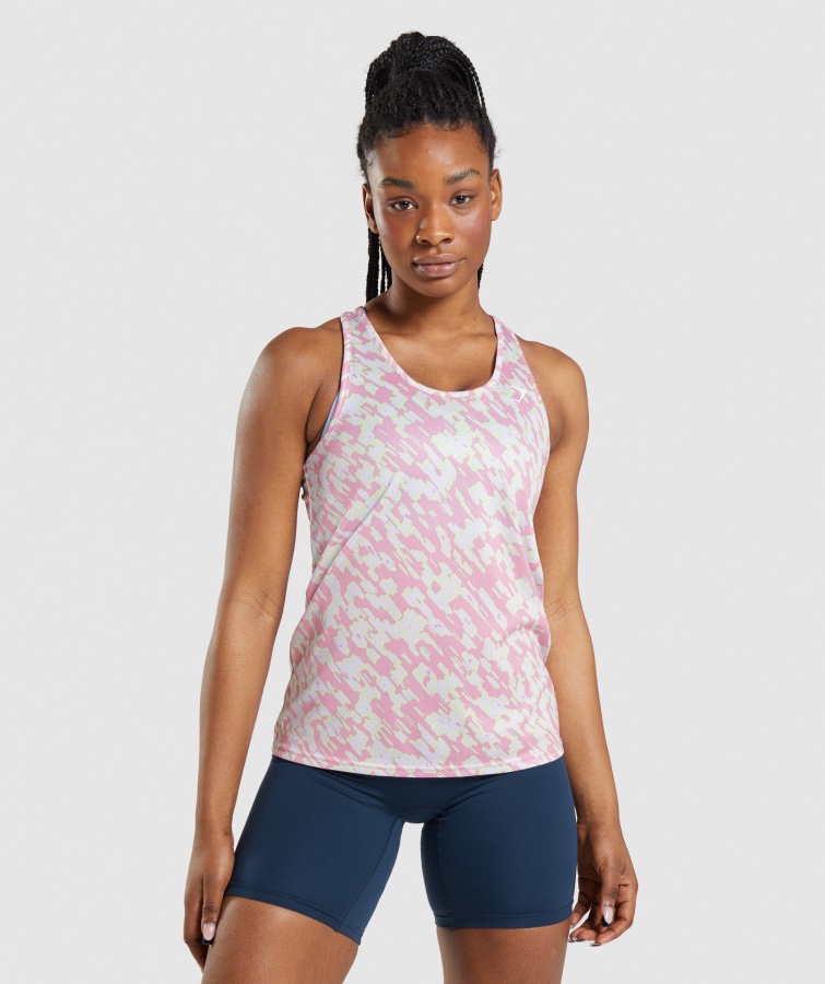 Trainingstank Pink Bedruckt Gymshark