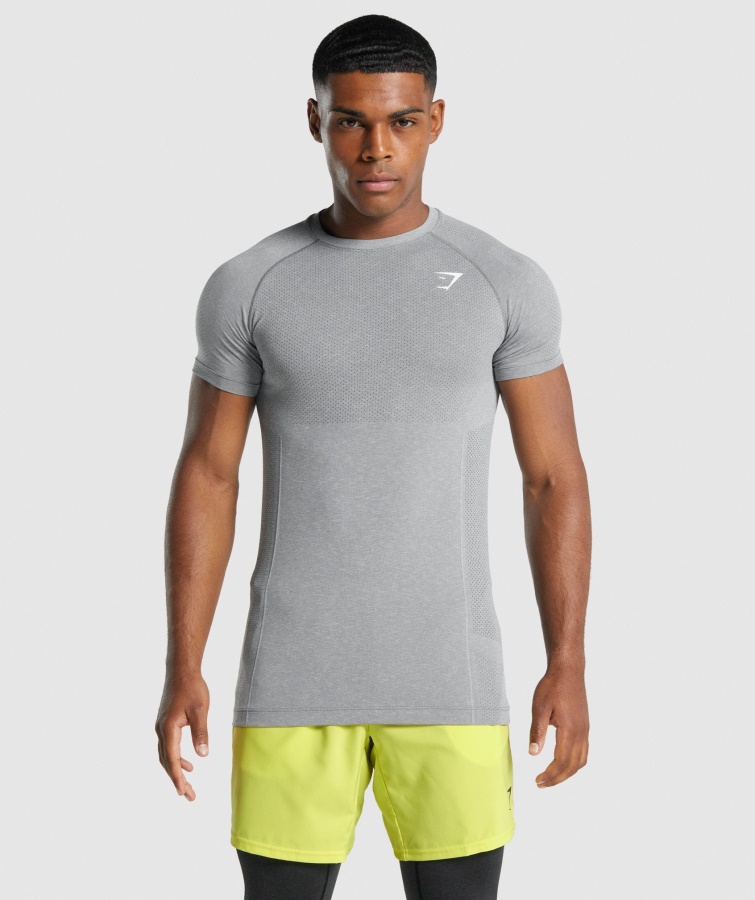 Vital Light Nahtloses T-shirt Anthrazit Meliert Gymshark